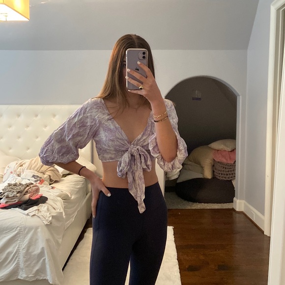 Skylar + Madison Tops - Skylar and Madison Cropped Blouse with Bow